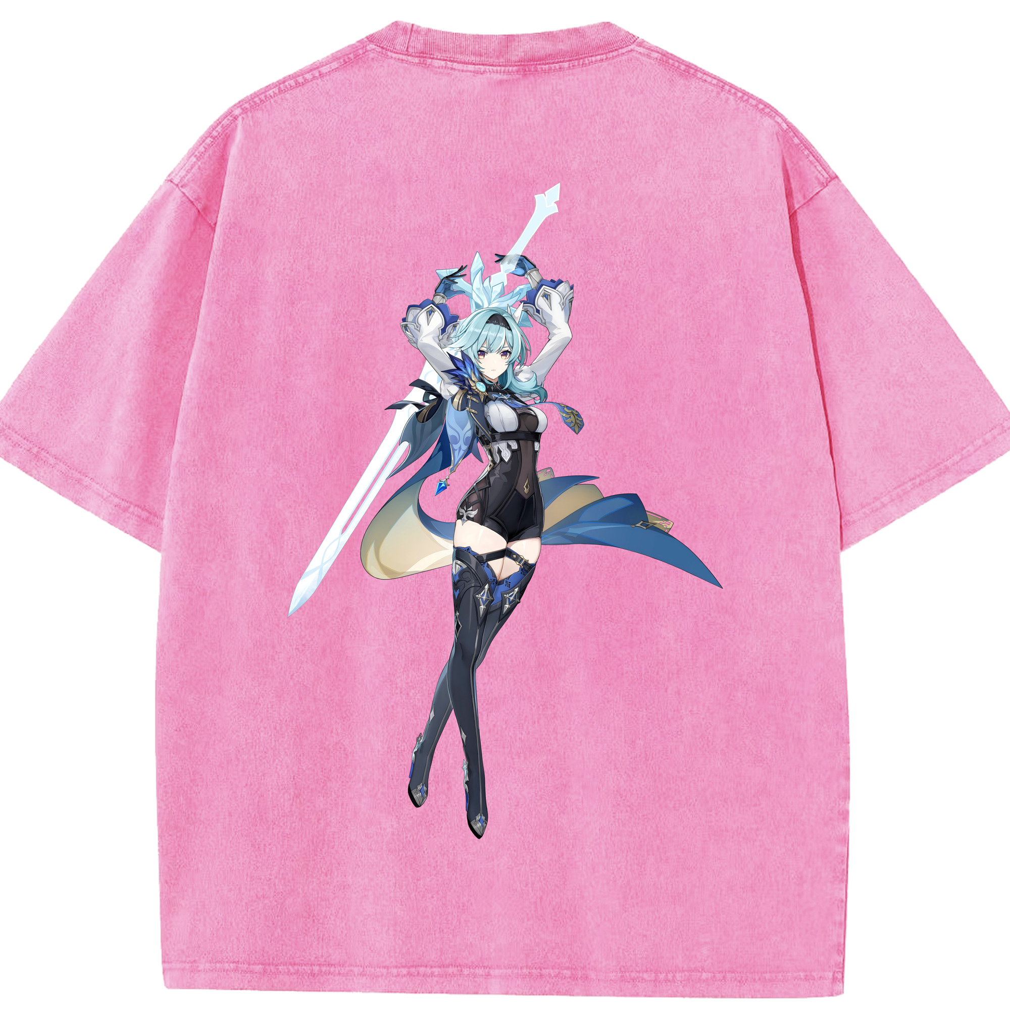 げんし神 优菈 ゆうら genshin Yūra 綿100% ヴィンテージ風 半袖Tシャツ（背面プリント）